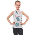 Reindeer Stars Socks Stick Kids  Sleeveless Polo T-Shirt
