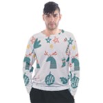 Reindeer Stars Socks Stick Men s Long Sleeve Raglan T-Shirt