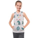 Reindeer Stars Socks Stick Kids  Sleeveless Hoodie