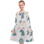 Reindeer Stars Socks Stick Kids  Midi Sailor Dress