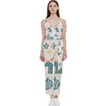 Reindeer Stars Socks Stick V-Neck Camisole Jumpsuit
