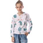 Reindeer Stars Socks Stick Kids  Long Sleeve T-Shirt with Frill 