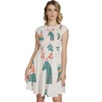 Reindeer Stars Socks Stick Cap Sleeve High Waist Dress