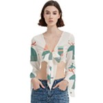 Reindeer Stars Socks Stick Trumpet Sleeve Cropped Top