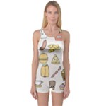 Dinner Meal Food Snack Fast Food One Piece Boyleg Swimsuit
