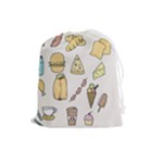Dinner Meal Food Snack Fast Food Drawstring Pouch (Large)