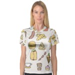 Dinner Meal Food Snack Fast Food V-Neck Sport Mesh T-Shirt
