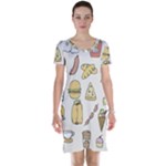Dinner Meal Food Snack Fast Food Short Sleeve Nightdress
