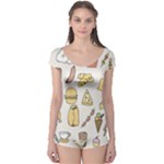 Dinner Meal Food Snack Fast Food Boyleg Leotard 
