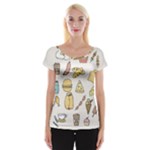 Dinner Meal Food Snack Fast Food Cap Sleeve Top