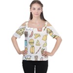 Dinner Meal Food Snack Fast Food Cutout Shoulder T-Shirt