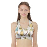 Dinner Meal Food Snack Fast Food Sports Bra with Border