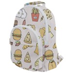Dinner Meal Food Snack Fast Food Rounded Multi Pocket Backpack