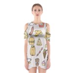 Dinner Meal Food Snack Fast Food Shoulder Cutout One Piece Dress