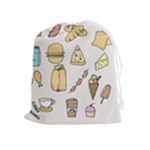 Dinner Meal Food Snack Fast Food Drawstring Pouch (XL)