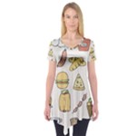 Dinner Meal Food Snack Fast Food Short Sleeve Tunic 