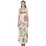 Dinner Meal Food Snack Fast Food Empire Waist Maxi Dress