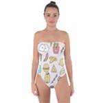 Dinner Meal Food Snack Fast Food Tie Back One Piece Swimsuit