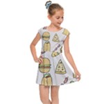 Dinner Meal Food Snack Fast Food Kids  Cap Sleeve Dress