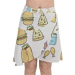 Dinner Meal Food Snack Fast Food Chiffon Wrap Front Skirt