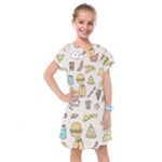Dinner Meal Food Snack Fast Food Kids  Drop Waist Dress
