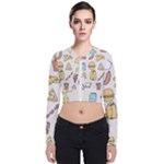 Dinner Meal Food Snack Fast Food Long Sleeve Zip Up Bomber Jacket