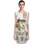 Dinner Meal Food Snack Fast Food Sleeveless Velvet Midi Dress