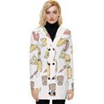Dinner Meal Food Snack Fast Food Button Up Hooded Coat 