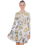 Dinner Meal Food Snack Fast Food Long Sleeve Panel Dress