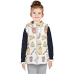Dinner Meal Food Snack Fast Food Kids  Hooded Puffer Vest