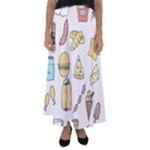 Dinner Meal Food Snack Fast Food Flared Maxi Skirt