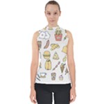 Dinner Meal Food Snack Fast Food Mock Neck Shell Top
