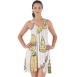 Dinner Meal Food Snack Fast Food Show Some Back Chiffon Dress