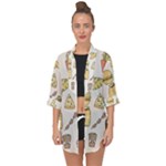 Dinner Meal Food Snack Fast Food Open Front Chiffon Kimono