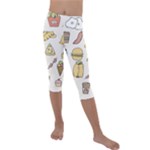 Dinner Meal Food Snack Fast Food Kids  Lightweight Velour Capri Leggings 