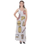 Dinner Meal Food Snack Fast Food Sleeveless Velour Maxi Dress