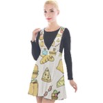 Dinner Meal Food Snack Fast Food Plunge Pinafore Velour Dress