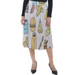 Dinner Meal Food Snack Fast Food Classic Velour Midi Skirt 