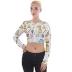 Dinner Meal Food Snack Fast Food Long Sleeve Cropped Velvet Jacket