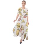 Dinner Meal Food Snack Fast Food Waist Tie Boho Maxi Dress