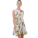 Dinner Meal Food Snack Fast Food Frill Swing Dress