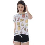 Dinner Meal Food Snack Fast Food Short Sleeve Open Back T-Shirt