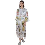 Dinner Meal Food Snack Fast Food Maxi Satin Kimono