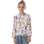 Dinner Meal Food Snack Fast Food Kids  Frill Detail T-Shirt