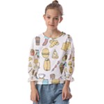 Dinner Meal Food Snack Fast Food Kids  Cuff Sleeve Top
