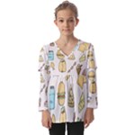 Dinner Meal Food Snack Fast Food Kids  V Neck Casual Top