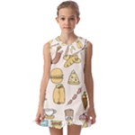 Dinner Meal Food Snack Fast Food Kids  Pilgrim Collar Ruffle Hem Dress