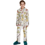 Dinner Meal Food Snack Fast Food Kids  Long Sleeve Velvet Pajamas Set