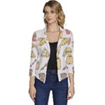 Dinner Meal Food Snack Fast Food Women s Casual 3/4 Sleeve Spring Jacket