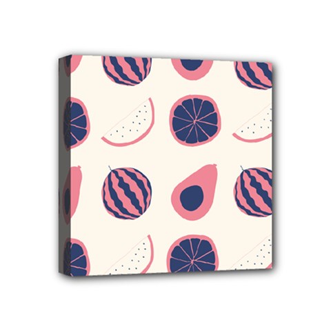 Fruits Halves Pattern Design Mini Canvas 4  x 4  (Stretched) from ArtsNow.com